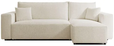 Produktbild von Selsey Scarlo - Ecksofa mit Schlaffunktion, Stauraum und Bouclé-Bezug, creme