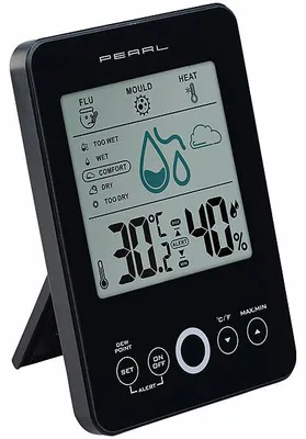 Image de Thermomètre et hygromètre numérique avec alarme moisissure - coloris noir