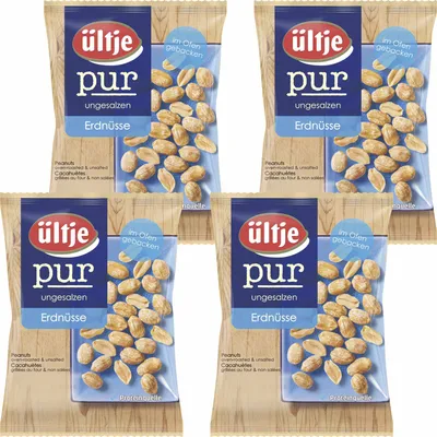 Produktbild von ültje Pur Erdnüsse 4er Pack (4x200g Beutel)