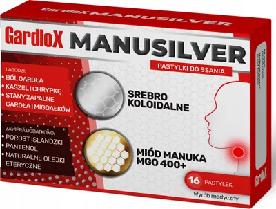 Zdjęcie produktu dla Gardlox Manusilver, 16 pastylek do ssania - Dlugi termin waznosci!