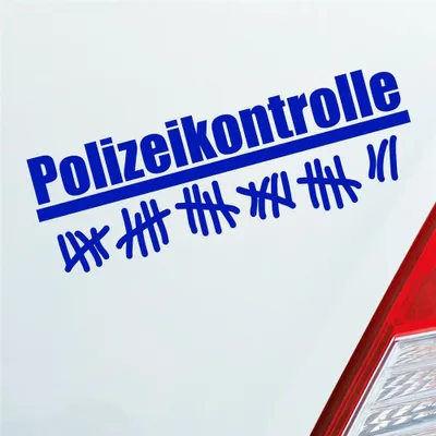 Produktbild von Auto Aufkleber Polizeikontrolle Radar  Strichliste 15x5 cm Dunkelblau Sticker Heckscheibenaufkleber