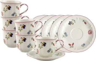 Produktbild von Villeroy & Boch Petite Fleur Espressotasse mit Untertasse 80 ml 6er Set