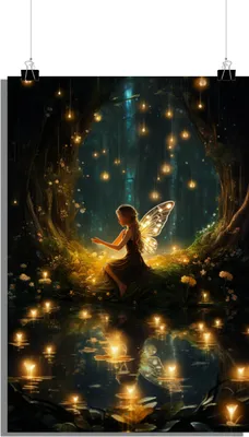 Produktbild von Magisches Poster - Fee Poster - Wald Poster - Kinderzimmer Poster - Fantasie Poster - 51x71cm - Perfekt zum Einrahmen