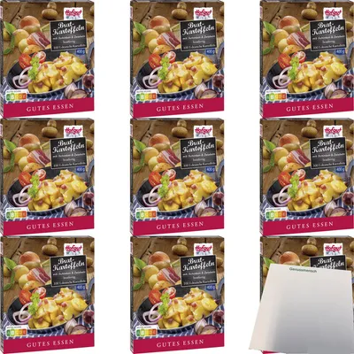 Produktbild von Hofgut Bratkartoffeln mit Schinken & Zwiebeln VPE (9x400g Packung) + usy Block