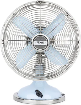 Produktbild von H.Koenig JOE50 Tischventilator / Retro-Design / Metall / blau