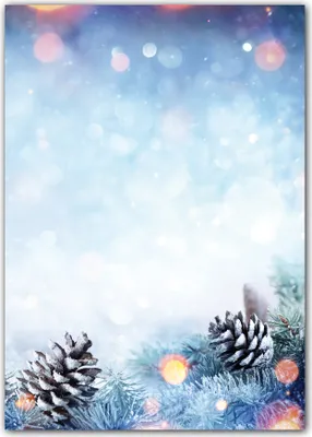 Produktbild von 100 Blatt Motivpapier Briefpapier (Weihnachten-5251, DIN A4) wunderschöne Tannzweige im Schnee bei Sonnenschein mit Zapfen