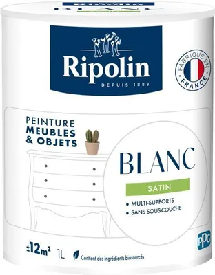 Obrázok produktu pre Farba na nábytok a predmety, biela, saténová, Ripolin, 1 l