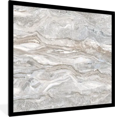 Produktbild von MuchoWow® MuchoWow® Gerahmtes Poster Marmor - Textur - Grau 40x40 cm - Poster mit zchwarzem Bilderrahmen - Mit Rahmen - Wanddekoration Schlafzimmer
