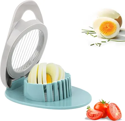 Produktbild von Eierteiler Eierschneider für hartgekochte Eier – kleiner, tragbarer Eierschneider, spülmaschinenfest – Küchenutensilien zum Schneiden von Eiern, Obst