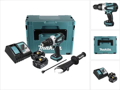 Produktbild von Makita DHP 458 RFJ Akku Schlagbohrschrauber 18 V 91 Nm + 2x Akku 3,0 Ah + Ladegerät + Makpac
