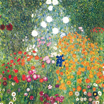 Produktbild von Gustav Klimt Kunstdruck Bild - Blumengarten, 1906-08 (100 x 100 cm)
