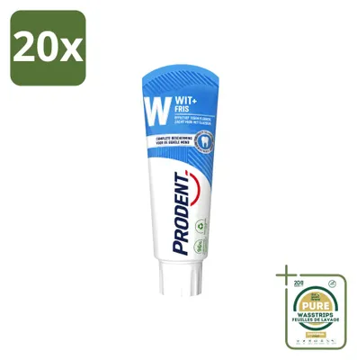 Produktbild von 20 x Prodent Wit + Fris Tandpasta - Complete Bescherming - 75 ml - Vorratspackung - 20 Stücke
