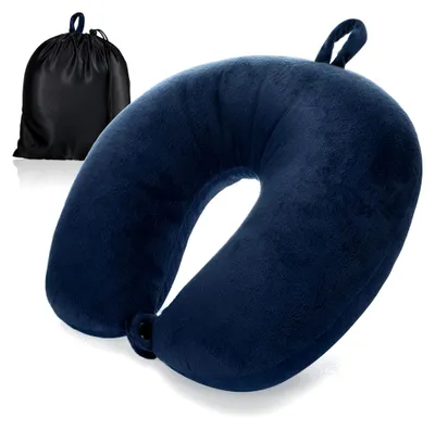 Produktbild von ® Premium Nackenkissen - Nackenstützkissen mit Memory Foam - Nackenhörnchen für Erwachsene - samtweiches Reisekissen für Flugzeug, Auto, Zug, Schiff und Bus - Einschlafhilfe
