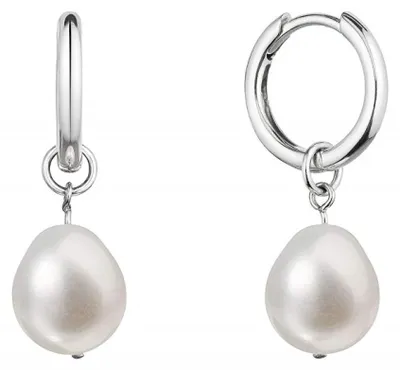 Image de Boucles d'oreilles en argent 2en1 avec perles véritables Baroque 21106.1