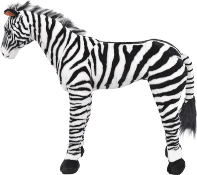 Obrázok produktu pre vidaXL Plyšové zviera Zebra Stojaci plyš čiernobiely XXL