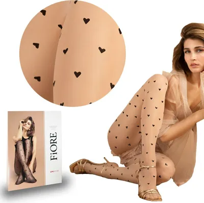 Produktbild von Fiore - Love Potion - Feinstrumpfhose Herzen gemusterte Strumpfhose 15 DEN Glamour - Nude - 3