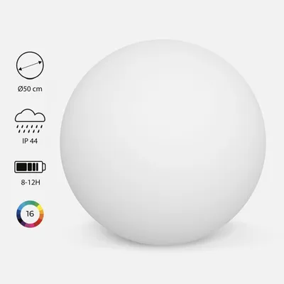 Immagine prodotto di Palla luminosa a LED senza fili, per interni/esterni, 16 colori, Bianco