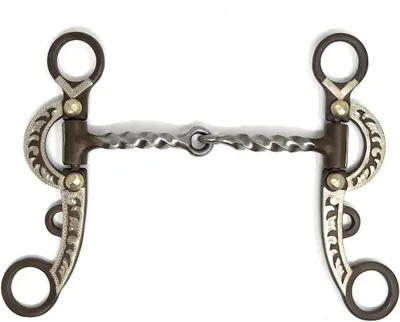 Productafbeelding van Paarden Bit - Snaffle Bit - Paarden Training - Vierkante Twist Mond - 5 Inch - Bruin