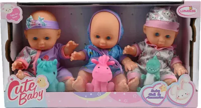 Produktbild von 3er Set Babypuppen 23cm - Realistische Neugeborene Puppen mit Kleidung & Zubehör ab 3 Jahren