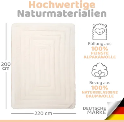 Produktbild von Engelshof Alpaka Bettdecke "Farisa" Winter Duo 200x220cm