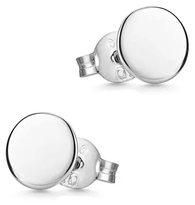 Produktbild von MATERIA Runde Ohrstecker Silber 925 für Damen Herren in 3 4 5 6 7mm Plättchen flach in Schmuck Etui SO-438