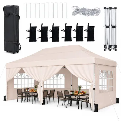 Produktbild von KOMFOTTEU 3x6 m Faltpavillon mit 4 abnehmbaren Seitenwänden