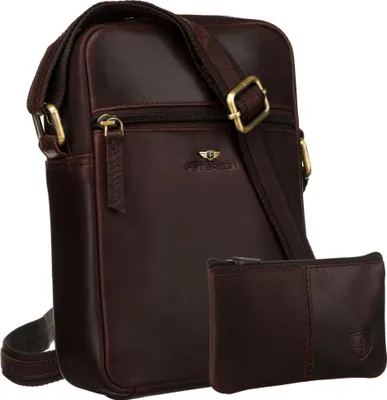 Obrázek produktu pro Peterson pánská kožená crossbody taška hnědá se sadou pouzdra