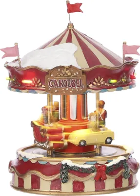 Produktbild von LuVille Weihnachtsdorf-Miniatur Kleines Karussell - L13 x B13 x H18 cm