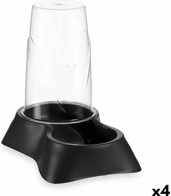 Obrázek produktu pro Dávkovač na krmivo pro domácí zvířata černý Polypropylen 3,5 l 21,5 x 32,5 x 32,5 cm (4 kusy)
