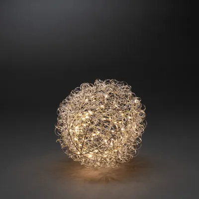 Produktbild von Konstsmide LED Drahtball, 80 warm weiße Dioden, 4,5V, Innen, transparentes Kabel - 3514-303