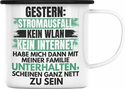 Produktbild von Trendation - Lustige Gamer Emaille Tasse Zocker Geschenk Gamer Gamergirl Geschenkidee Geburtstag (Schwarz)
