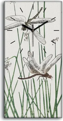 Produktbild von Wandbild Leinwand Bilder Wanduhr 30x60 Malerei asiatische Insekten Kunst - schwarze Hände