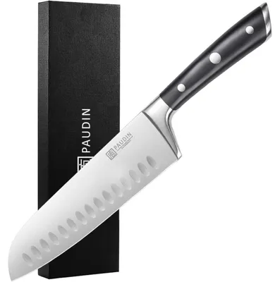 Produktbild von Santoku Messer 17 cm deutscher Hochkohlestahl scharf langlebig ergonomischer Griff