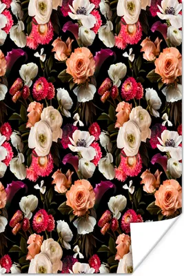 Produktbild von MuchoWow® Poster Blumen - Rosen - Farben 60x90 cm - Wanddekoration