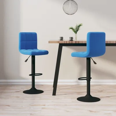 Produktbild von vidaXL Barhocker 2 Stk. Blau Samt