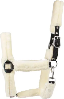 Produktbild von ELDORADO Nylonhalfter mit Kunstfell - weiß - Warmblut