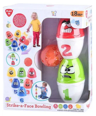 Immagine prodotto di Set bowling giocattolo con facce - gioco colorato per bambini