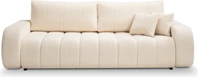 Produktbild von KEF Sofa Bella, Couch mit Schlaffunktion, Schlafcouch mit Bettkasten und Kunststoffbeine, Beige, Sofa 105x88x248 cm