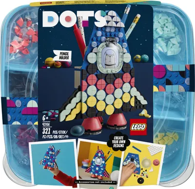 Obrázek produktu pro LEGO 41936 DOTS Rakety Držák na tužky Řemeslná sada pro děti, dekorace do dětského pokoje, kreativní sada pro holky a kluky