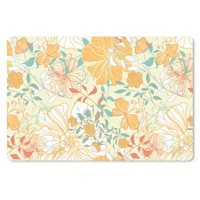 Produktbild von MuchoWow® Schreibtischunterlage Blumen - Muster - Schmetterlinge 60x40 cm - XXL Mauspad - Großes Mauspad