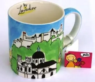 Produktbild von Mila Henkelbecher Häferl mit Salzburg Motiv - handbemalt