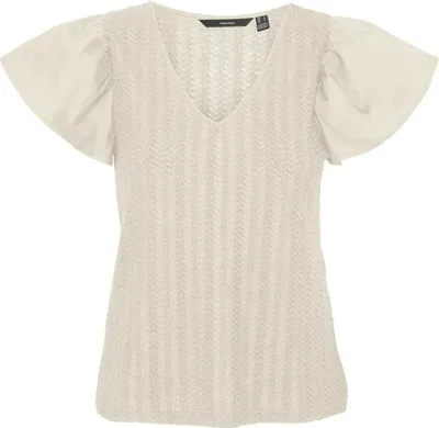 Produktbild von Vero Moda Naja Kurzarm-bluse Beige L Damen Beige L