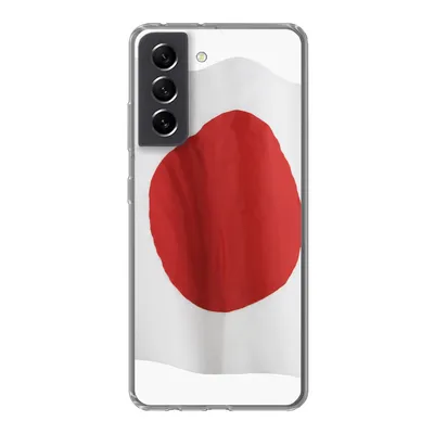 Produktbild von MuchoWow® Handyhülle Schutzhülle Hülle für Samsung Galaxy S21 FE Die Flagge von Japan auf weißem Hintergrund Silikon Softcase Handy Hülle - Mobiltelefonhülle