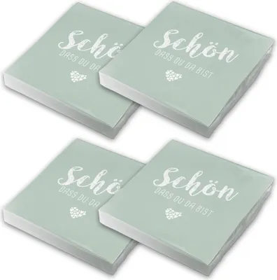 Produktbild von itenga 80x Serviette Schön dass du da bist eukalyptus Set