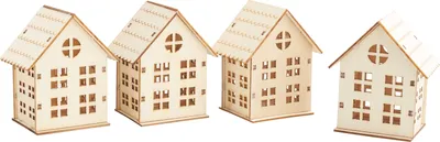Produktbild von VBS Holzbausatz "Häuschen", 4 Stück