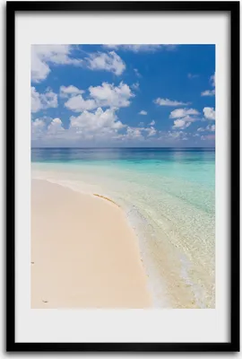 Produktbild von Bild - Bilderrahmen - 40 cm x 60 cm - MDF - Rahmen - Wandkunst - Malediven Strand