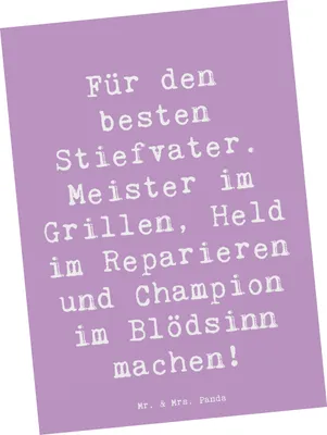 Produktbild von Mr. & Mrs. Panda bildkarte Spruch Bester Stiefvater - Lavendeltraum - Geschenk, Ansichtskarten, Postkarte, Postkarten, Stiefkinder, Talente, Geburtstage, Grußkarte, Liebe