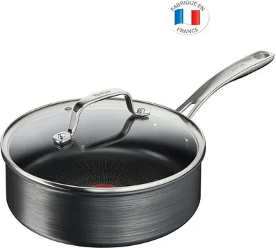 Produktbild von Tefal Unlimited Premium, Rund, Schwarz, Titan, Silber, Glas, 24 cm