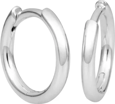 Produktbild von Kleine Creolen 1,7x12mm aus 585 Gold Weißgold Ohrringe rund glänzend