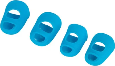 Image de 10 protège-doigts pour guitare, en silicone, agréablement souples, 2,4 x 2,4 x 2,8 cm, effet protecteur, recouvrement des doigts